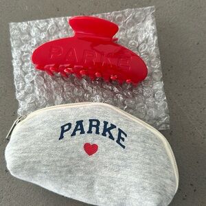 Parke Crimson Claw Clip and Bag